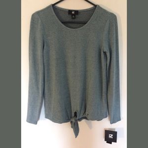 IZ Byer Fuzzy Front-Tie Sweater